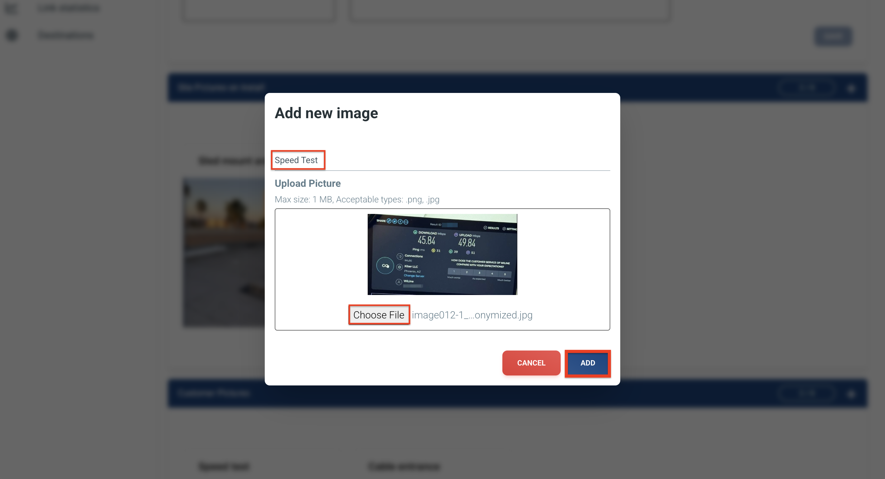Image Upload Interface