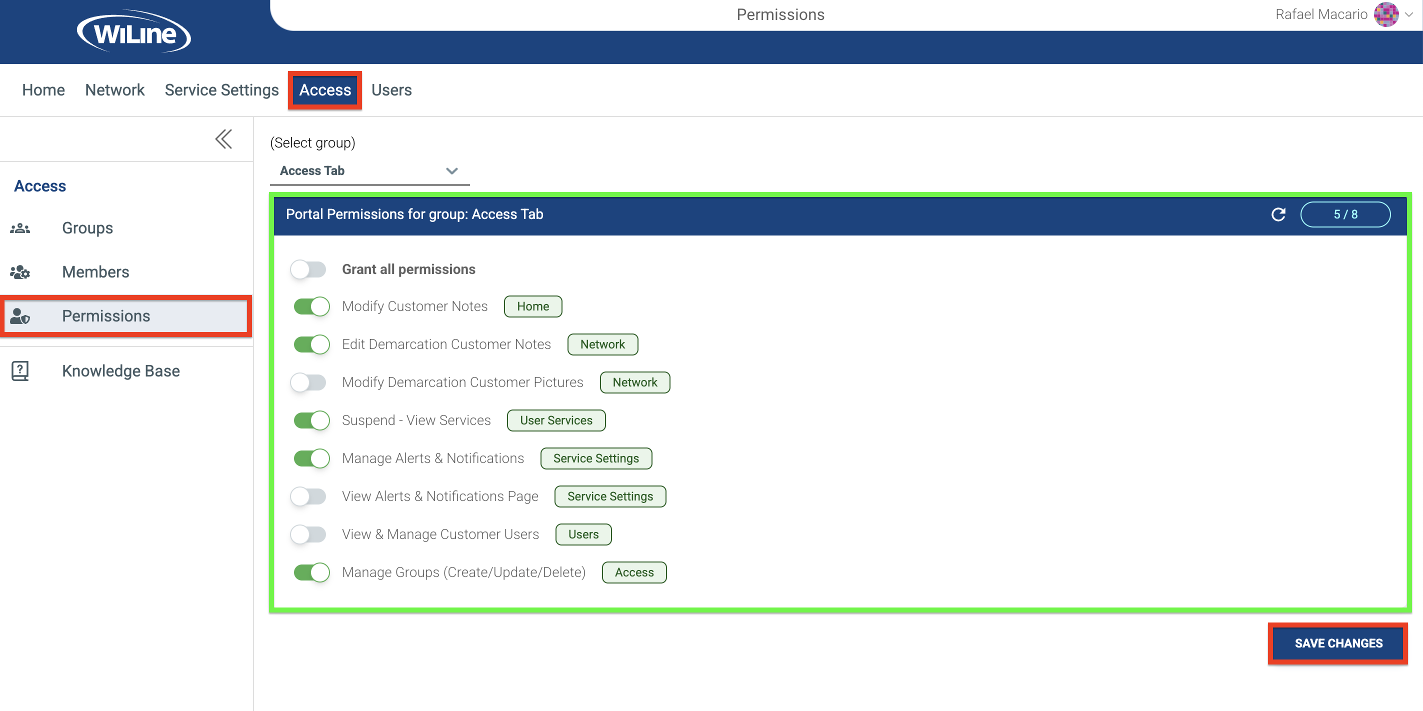 Manage Group Permissions