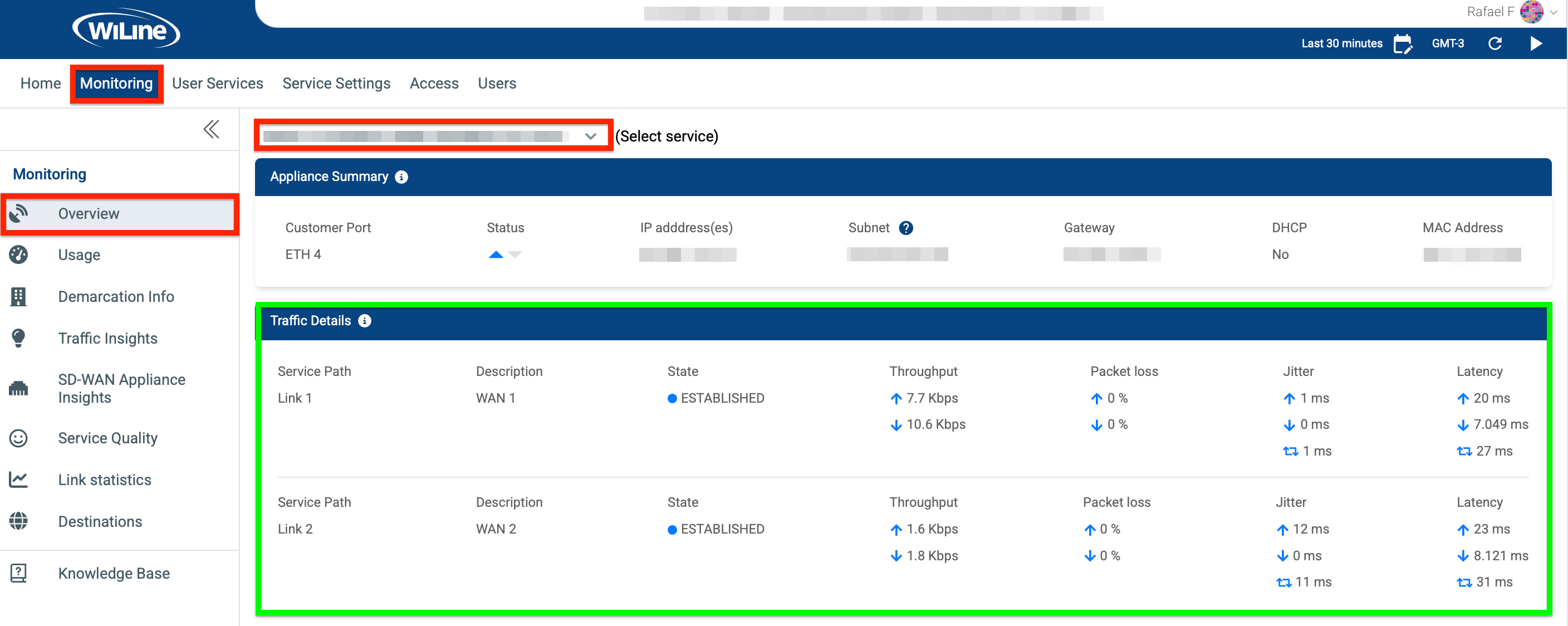 Detalles del tráfico